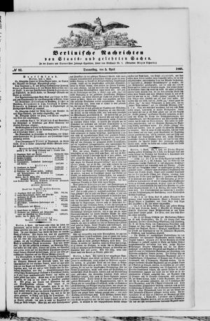 Berlinische Nachrichten von Staats- und gelehrten Sachen vom 05.04.1860