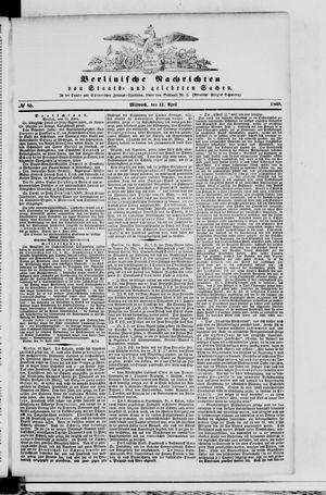 Berlinische Nachrichten von Staats- und gelehrten Sachen vom 11.04.1860