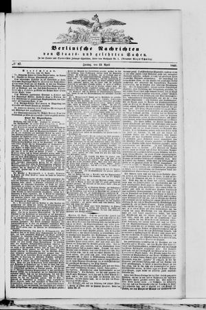 Berlinische Nachrichten von Staats- und gelehrten Sachen vom 13.04.1860