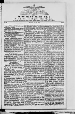 Berlinische Nachrichten von Staats- und gelehrten Sachen vom 15.04.1860