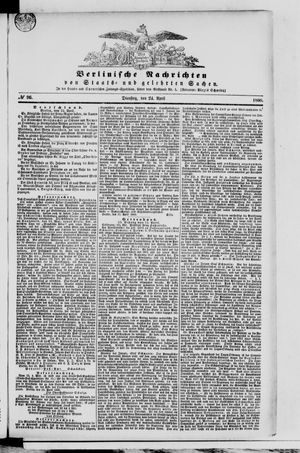 Berlinische Nachrichten von Staats- und gelehrten Sachen vom 24.04.1860