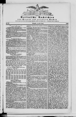 Berlinische Nachrichten von Staats- und gelehrten Sachen vom 25.04.1860