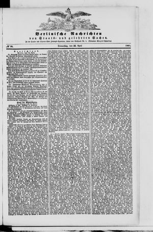 Berlinische Nachrichten von Staats- und gelehrten Sachen vom 26.04.1860