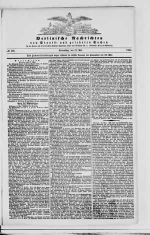 Berlinische Nachrichten von Staats- und gelehrten Sachen vom 17.05.1860