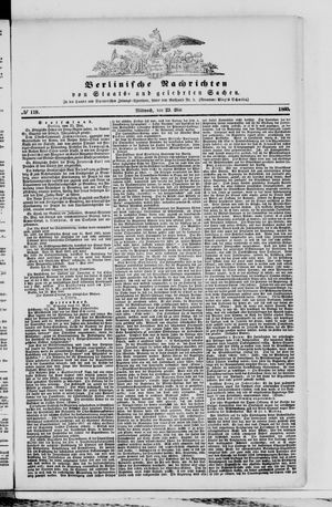 Berlinische Nachrichten von Staats- und gelehrten Sachen vom 23.05.1860