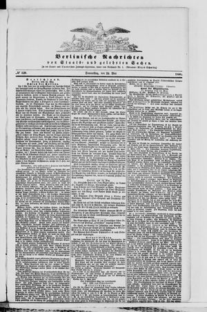 Berlinische Nachrichten von Staats- und gelehrten Sachen vom 24.05.1860