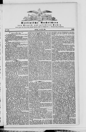 Berlinische Nachrichten von Staats- und gelehrten Sachen vom 25.05.1860