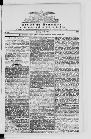 Berlinische Nachrichten von Staats- und gelehrten Sachen vom 27.05.1860