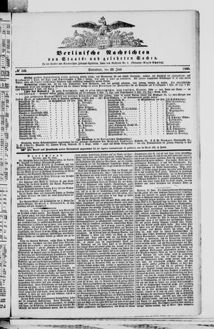 Berlinische Nachrichten von Staats- und gelehrten Sachen vom 23.06.1860