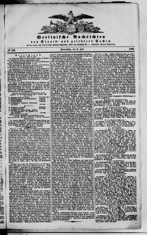 Berlinische Nachrichten von Staats- und gelehrten Sachen vom 05.07.1860