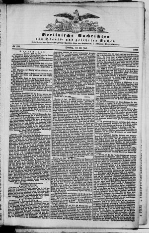 Berlinische Nachrichten von Staats- und gelehrten Sachen vom 10.07.1860