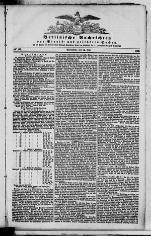 Berlinische Nachrichten von Staats- und gelehrten Sachen vom 14.07.1860