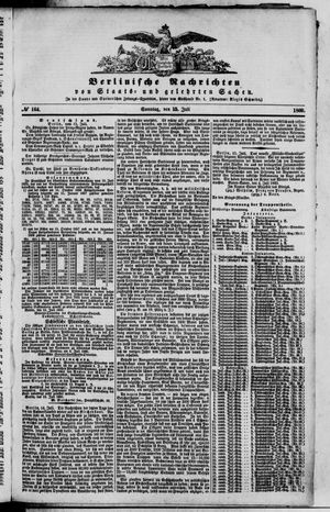 Berlinische Nachrichten von Staats- und gelehrten Sachen vom 15.07.1860