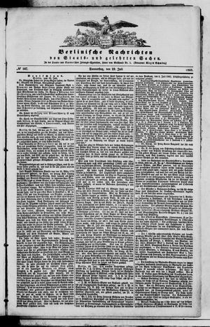 Berlinische Nachrichten von Staats- und gelehrten Sachen vom 19.07.1860