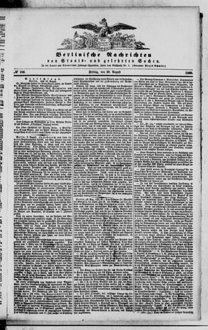 Berlinische Nachrichten von Staats- und gelehrten Sachen on Aug 10, 1860