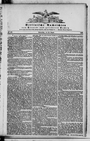 Berlinische Nachrichten von Staats- und gelehrten Sachen vom 23.08.1860