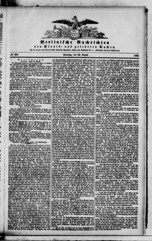 Berlinische Nachrichten von Staats- und gelehrten Sachen vom 26.08.1860