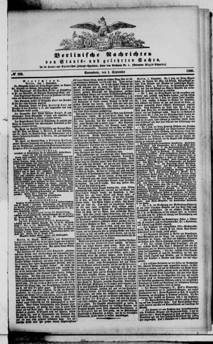 Berlinische Nachrichten von Staats- und gelehrten Sachen vom 01.09.1860