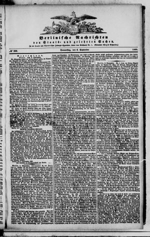 Berlinische Nachrichten von Staats- und gelehrten Sachen vom 06.09.1860