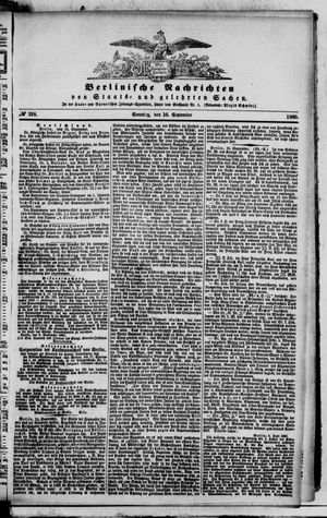 Berlinische Nachrichten von Staats- und gelehrten Sachen vom 16.09.1860