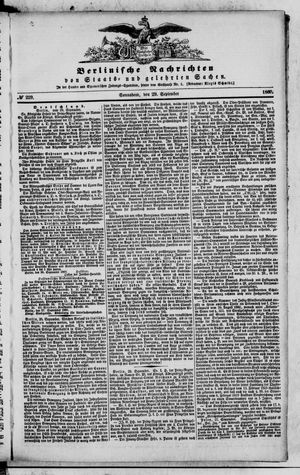 Berlinische Nachrichten von Staats- und gelehrten Sachen vom 29.09.1860