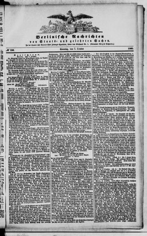 Berlinische Nachrichten von Staats- und gelehrten Sachen vom 07.10.1860