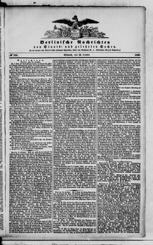 Berlinische Nachrichten von Staats- und gelehrten Sachen on Oct 10, 1860