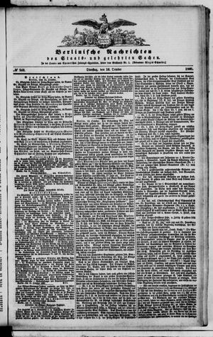 Berlinische Nachrichten von Staats- und gelehrten Sachen vom 16.10.1860