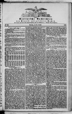 Berlinische Nachrichten von Staats- und gelehrten Sachen vom 21.10.1860