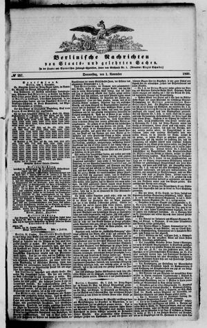 Berlinische Nachrichten von Staats- und gelehrten Sachen vom 01.11.1860