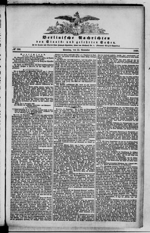 Berlinische Nachrichten von Staats- und gelehrten Sachen vom 11.11.1860