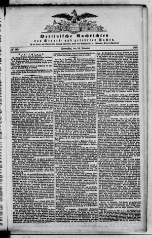 Berlinische Nachrichten von Staats- und gelehrten Sachen vom 15.11.1860