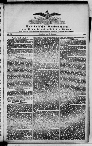 Berlinische Nachrichten von Staats- und gelehrten Sachen vom 17.11.1860