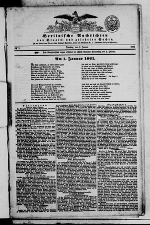 Berlinische Nachrichten von Staats- und gelehrten Sachen vom 01.01.1861