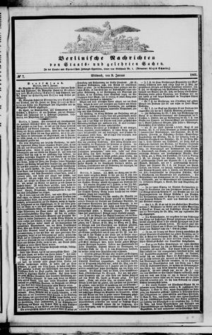 Berlinische Nachrichten von Staats- und gelehrten Sachen vom 09.01.1861