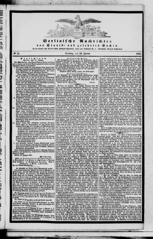 Berlinische Nachrichten von Staats- und gelehrten Sachen vom 13.01.1861