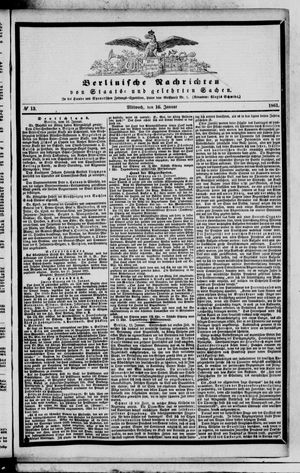Berlinische Nachrichten von Staats- und gelehrten Sachen vom 16.01.1861