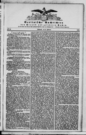 Berlinische Nachrichten von Staats- und gelehrten Sachen vom 06.02.1861