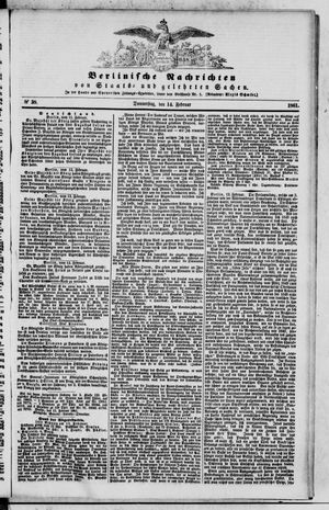 Berlinische Nachrichten von Staats- und gelehrten Sachen vom 14.02.1861