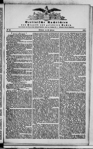 Berlinische Nachrichten von Staats- und gelehrten Sachen vom 20.02.1861