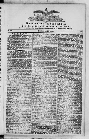 Berlinische Nachrichten von Staats- und gelehrten Sachen vom 23.02.1861