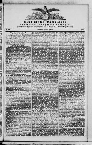 Berlinische Nachrichten von Staats- und gelehrten Sachen vom 27.02.1861
