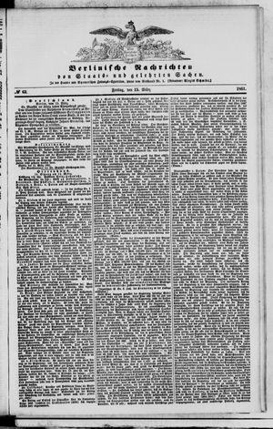 Berlinische Nachrichten von Staats- und gelehrten Sachen vom 15.03.1861