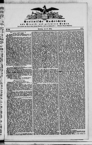 Berlinische Nachrichten von Staats- und gelehrten Sachen vom 17.03.1861