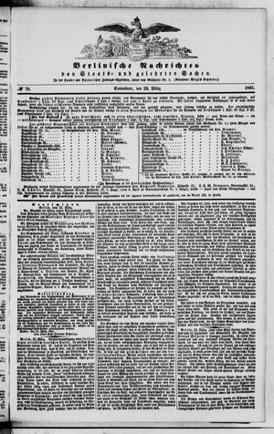 Berlinische Nachrichten von Staats- und gelehrten Sachen vom 23.03.1861