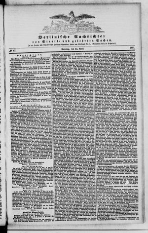 Berlinische Nachrichten von Staats- und gelehrten Sachen vom 14.04.1861