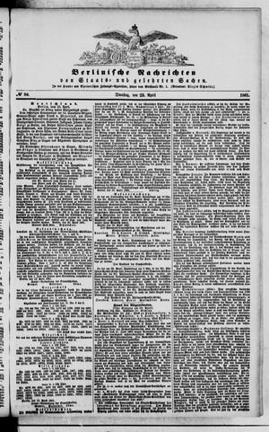 Berlinische Nachrichten von Staats- und gelehrten Sachen vom 23.04.1861