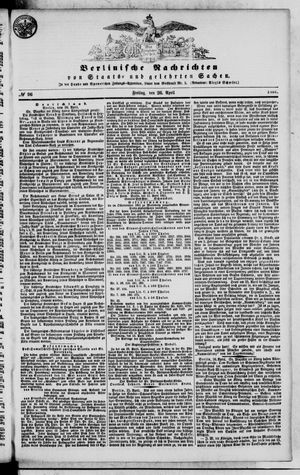 Berlinische Nachrichten von Staats- und gelehrten Sachen vom 26.04.1861