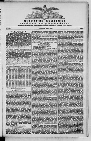 Berlinische Nachrichten von Staats- und gelehrten Sachen vom 02.05.1861