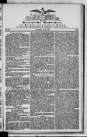 Berlinische Nachrichten von Staats- und gelehrten Sachen vom 23.05.1861